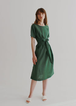 "Adelia" Green Long Dress