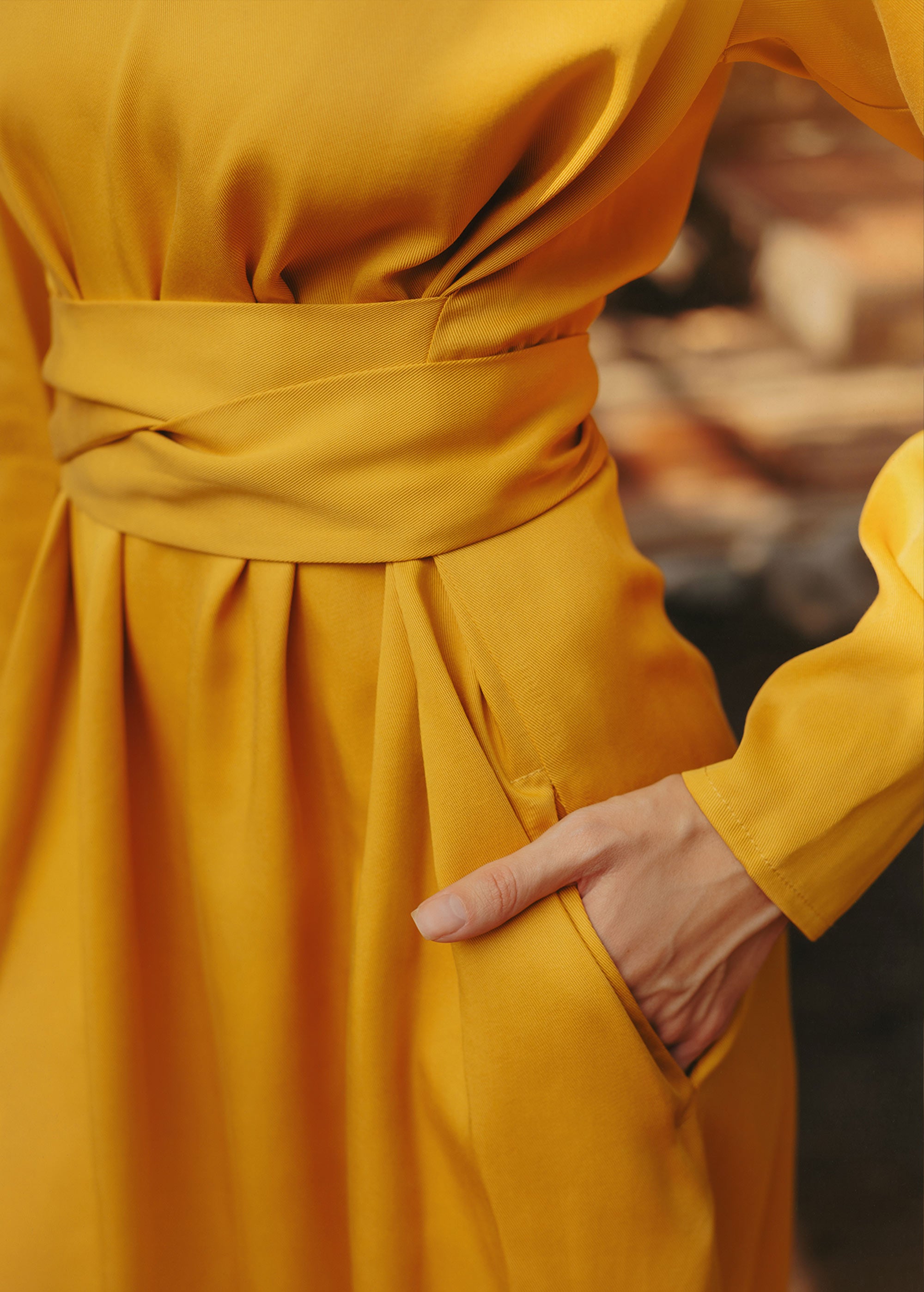 "Audrey" Mustard Mini Dress