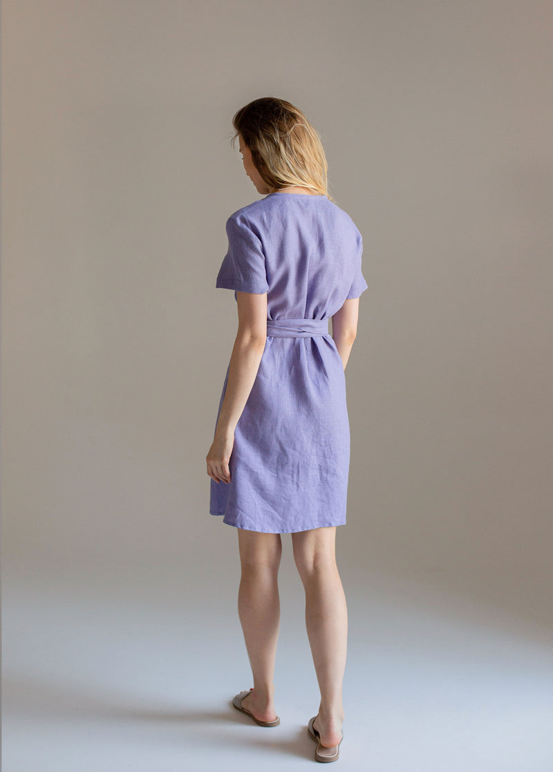 Zoey" Lavender Mini Wrap Dress