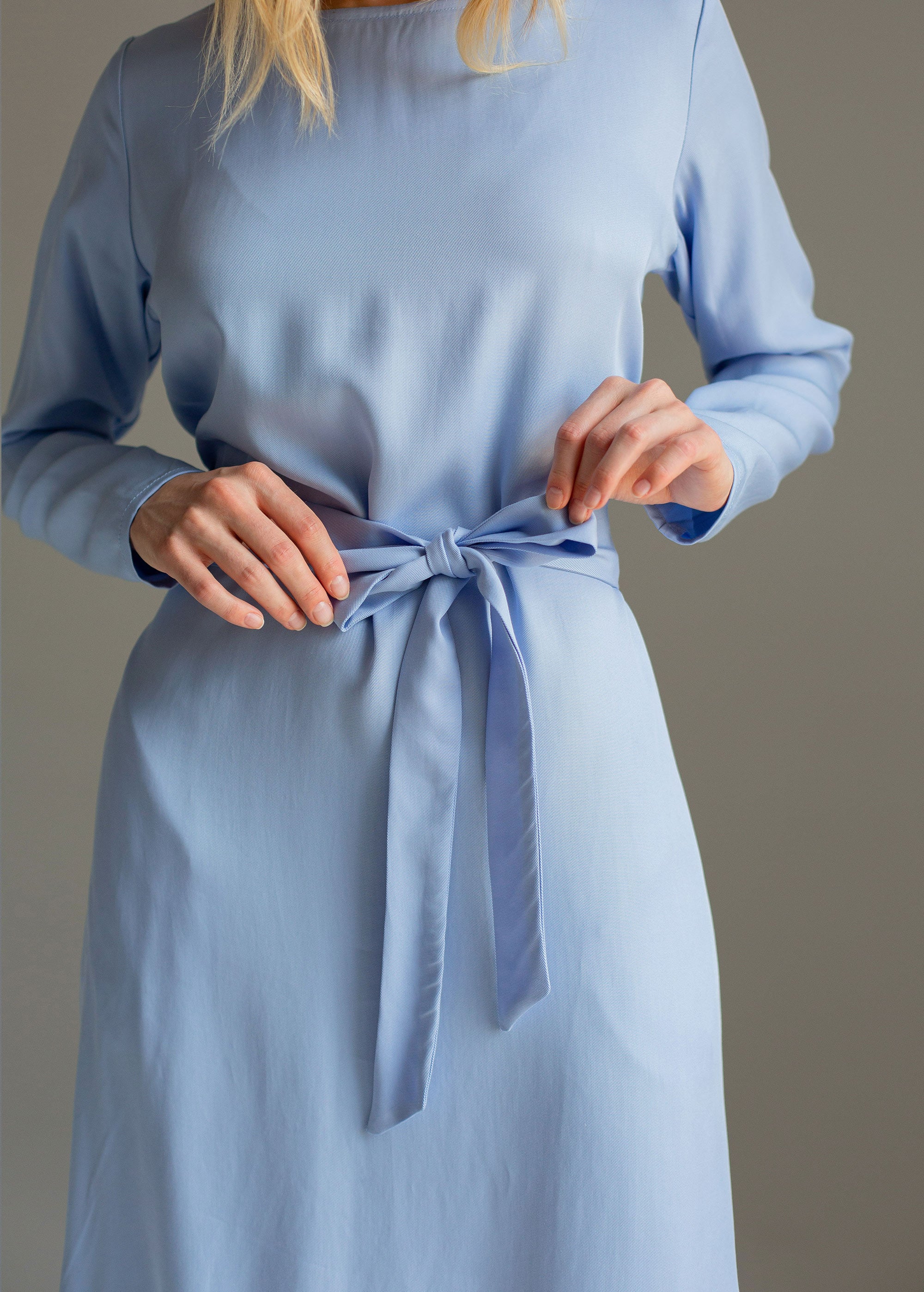 "Audrey" Sky Blue Tencel Dress