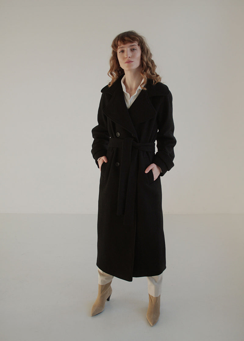 "Emma" Black Wool Coat