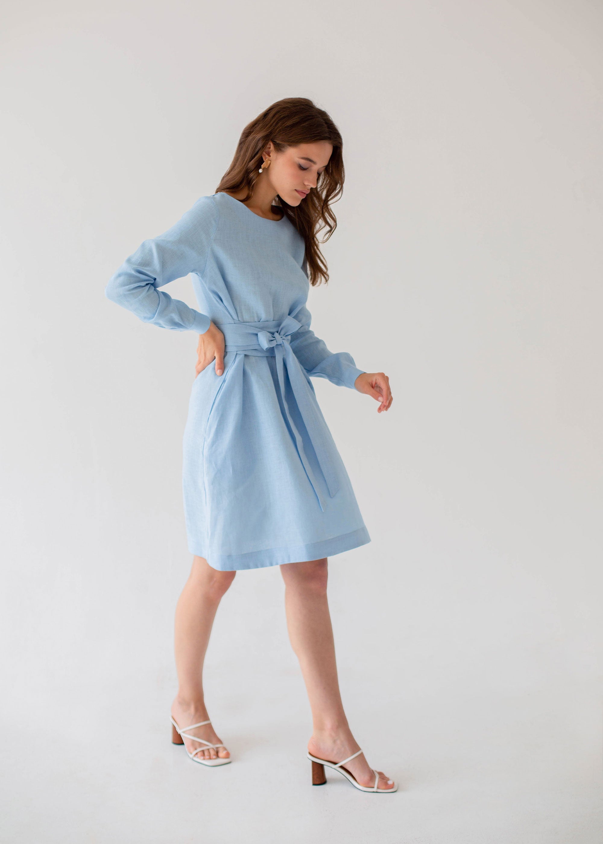 "Audrey" Sky Blue Mini Dress
